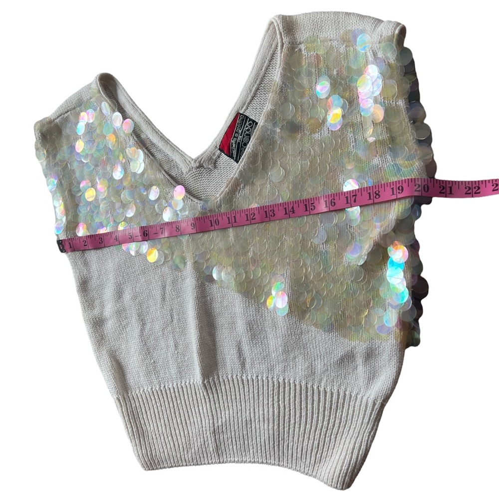 Vintage 1980s Knit Sequin Top, Michelle E. Golding for Crescendo, Size Medium - Picture 8 of 8